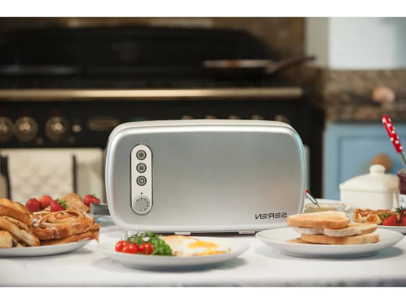 Side Loading Toaster with Silver Panel