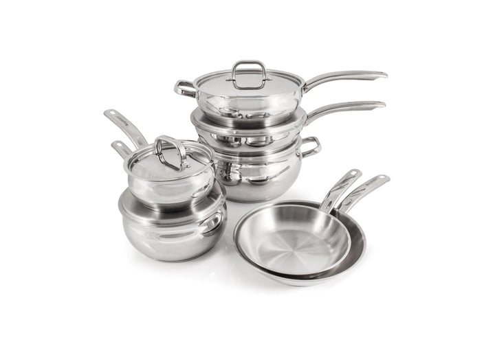 Stainless Steel Cookware Set with Metal Lids - 12pc