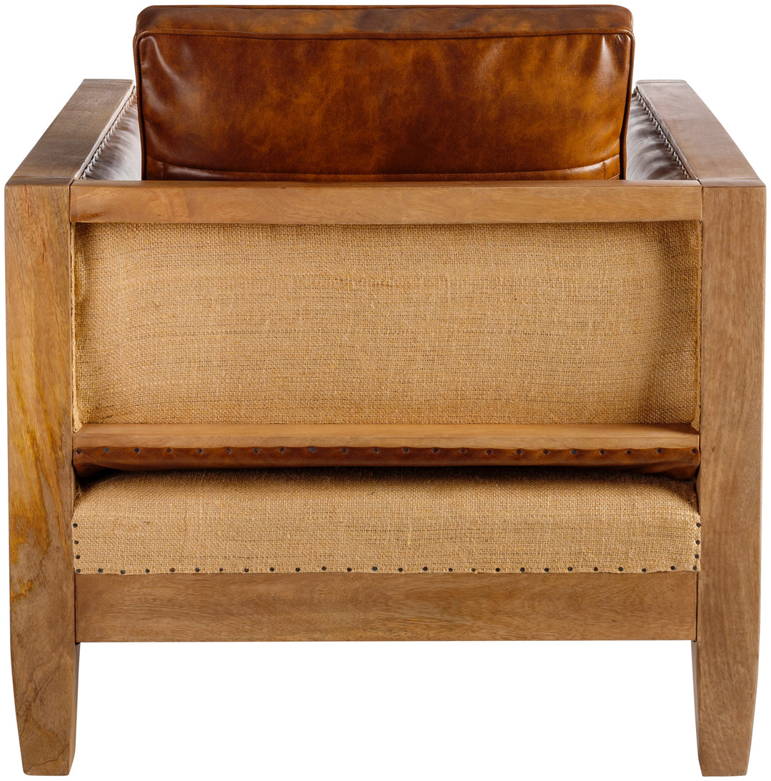 Western Leather & Jute Arm Chair
