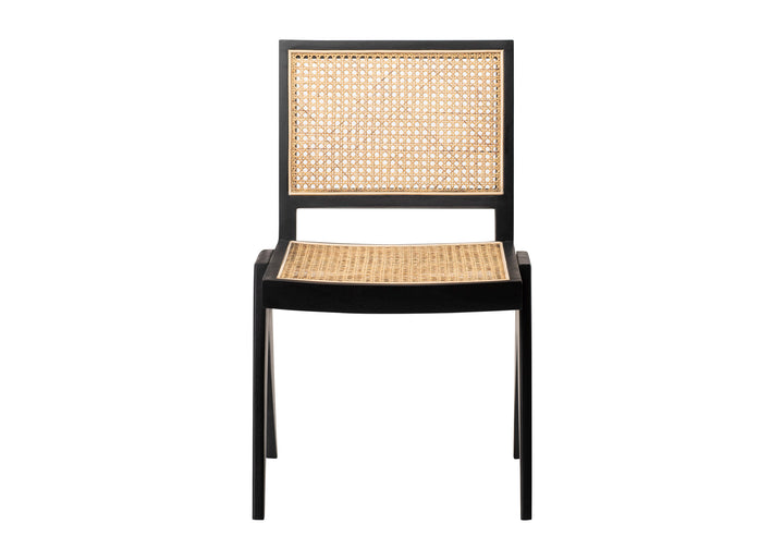 Duval Rattan Dining Chair w/o Arms - Black - Set of 2
