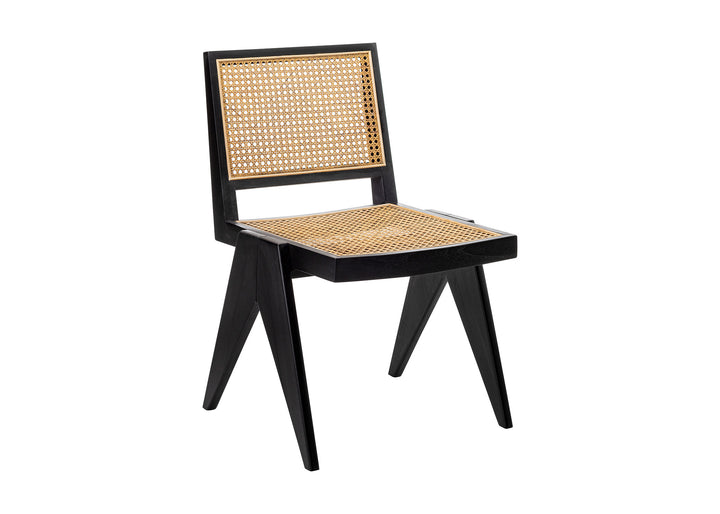 Duval Rattan Dining Chair w/o Arms - Black - Set of 2