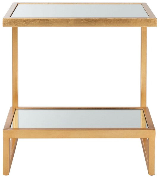 Kira Mirror Top Gold Accent Table