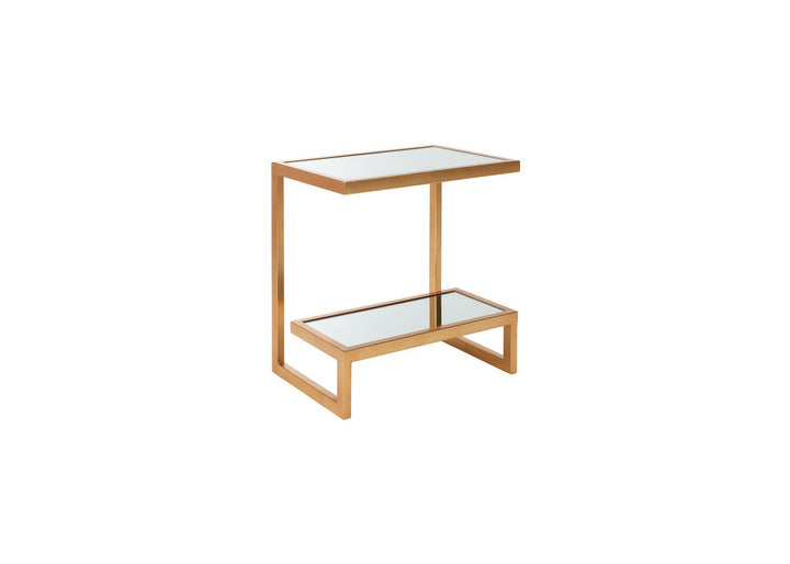 Kira Mirror Top Gold Accent Table