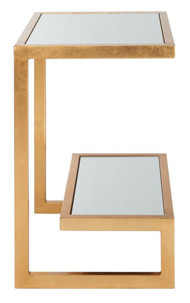 Kira Mirror Top Gold Accent Table