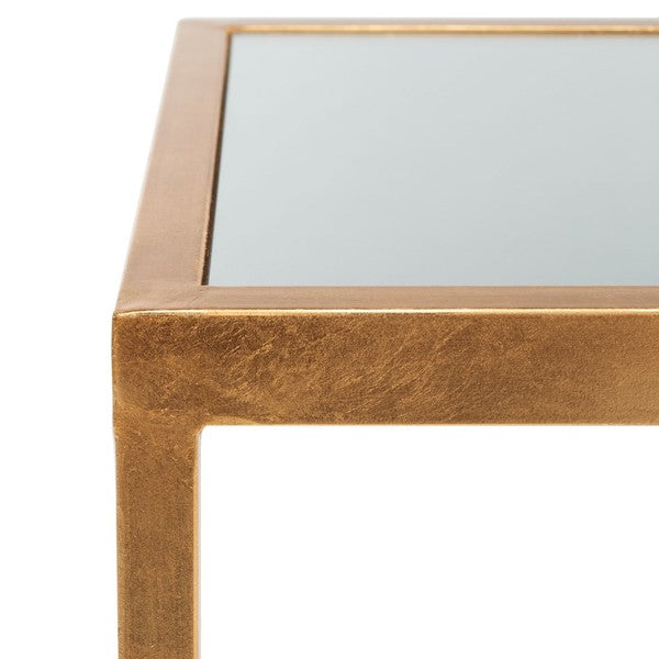 Kira Mirror Top Gold Accent Table