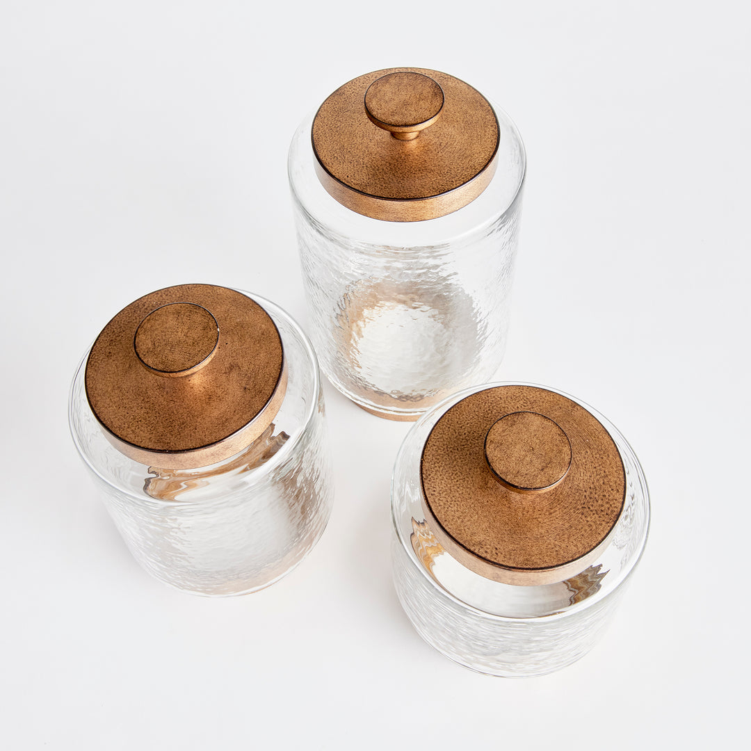 Metal and Glass Canister Set