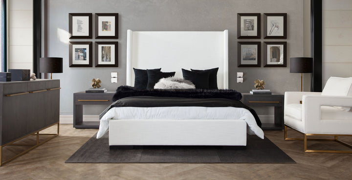 Suri Bed - White Linen