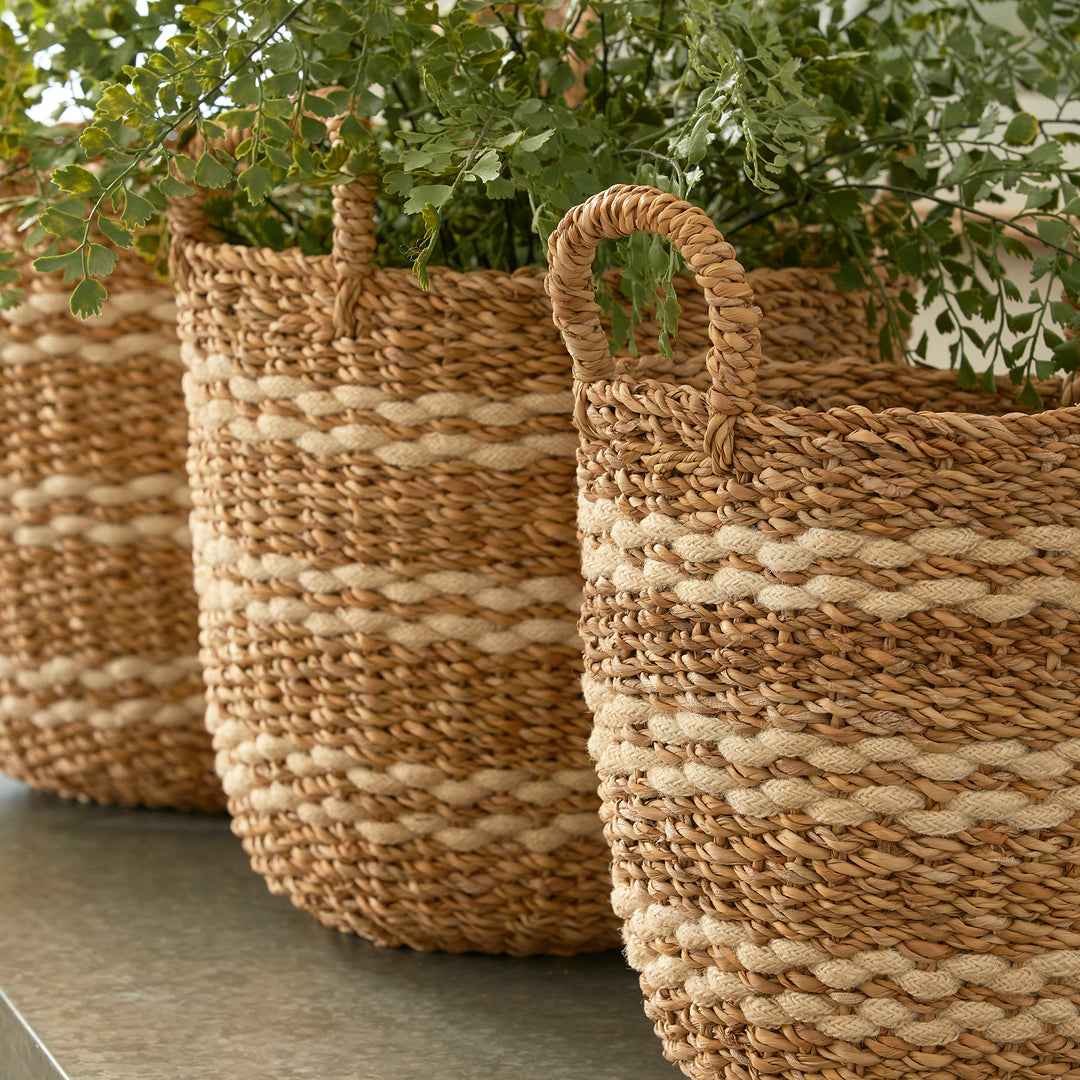 Jute & Seagrass Baskets, Set of 3
