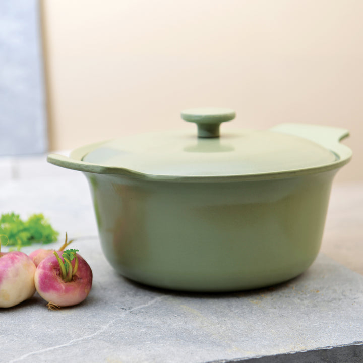 Cast Iron Covered Stockpot - Green