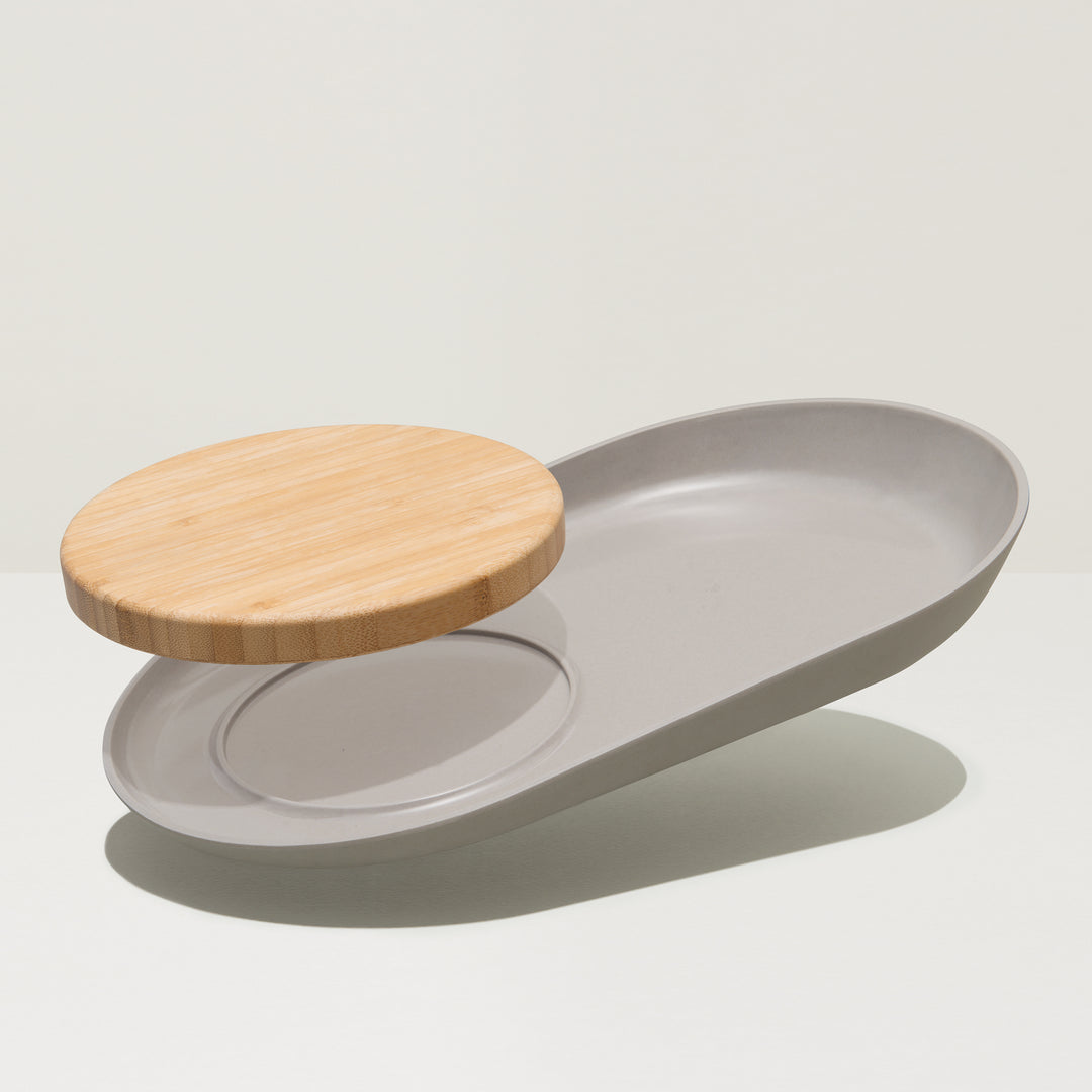 Bamboo Oval Plate with Cutting Board